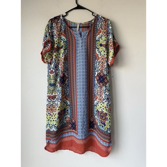 Uncle Frank Dresses & Skirts - Uncle Frank Anthropologie Boho Tunic Geo Floral Dress Size M Multicolor Beach​
